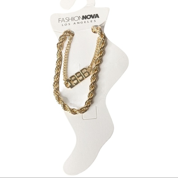Fashion Nova My Year 1996 Gold Anklet - Picture 4 of 7